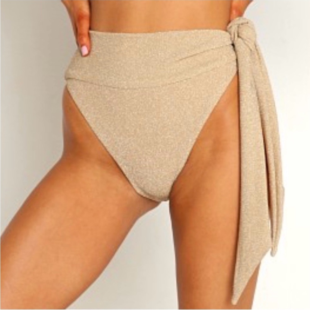 NWOT Beach Riot Claire Bikini Bottom Gold